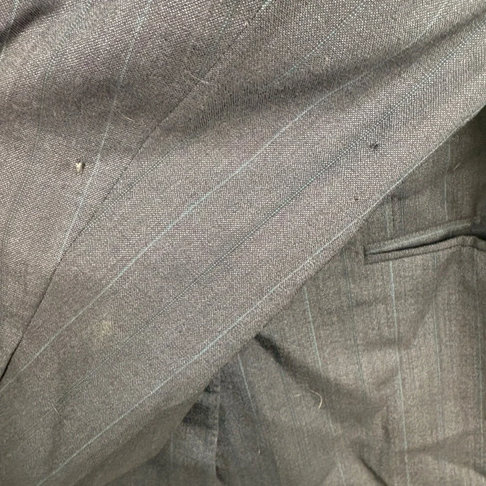 Canali Blazer Mens 46 Gray Pinstripe Double Breasted Wool Sport Coat Italy Y2K